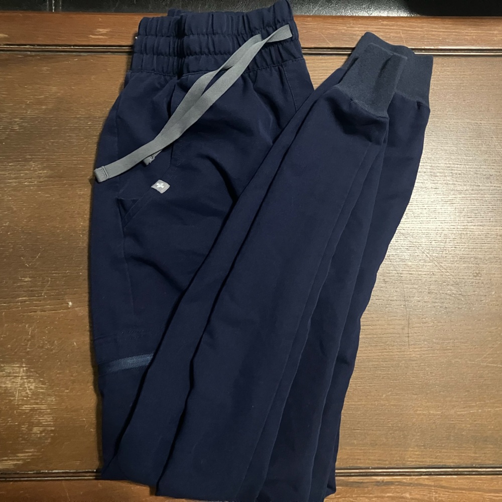 Figs scrunch waist regular rise Zamora jogger pants Navy size XXS